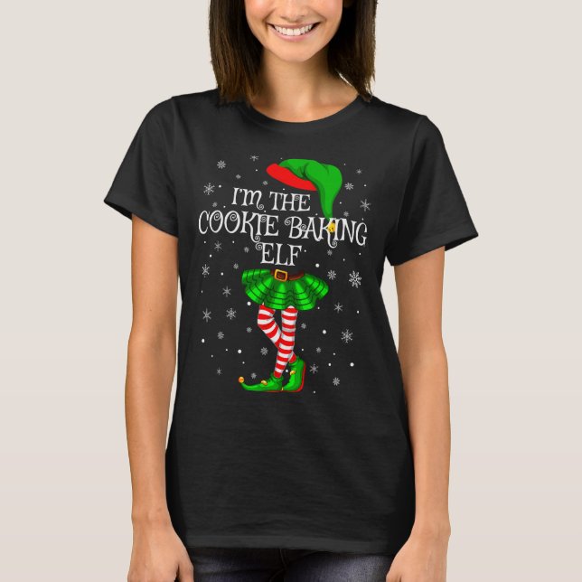 T-shirt Family Matching Women Girls The Cookie Baking Elf  (Devant)