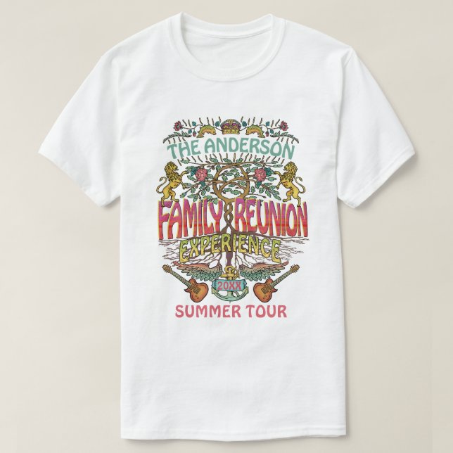 T-shirt Family Reunion Band Retro les années 70 Concert Lo (Design devant)