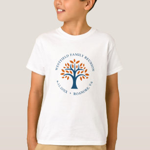 T-shirt Family Reunion Blue Check Modern Family Tree