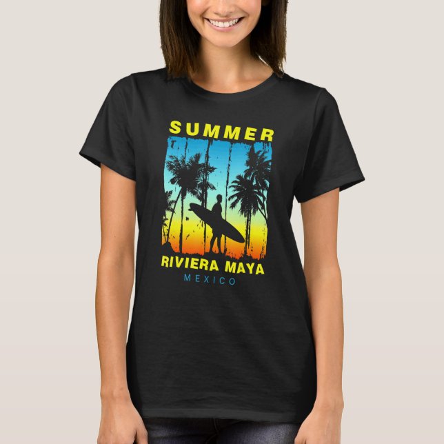 T-shirt Family Vacation Mexico Riviera Maya Sunset Beach (Devant)