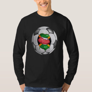 T-shirt Fan de football jamaïcain Drapeau bouche jamaïcain