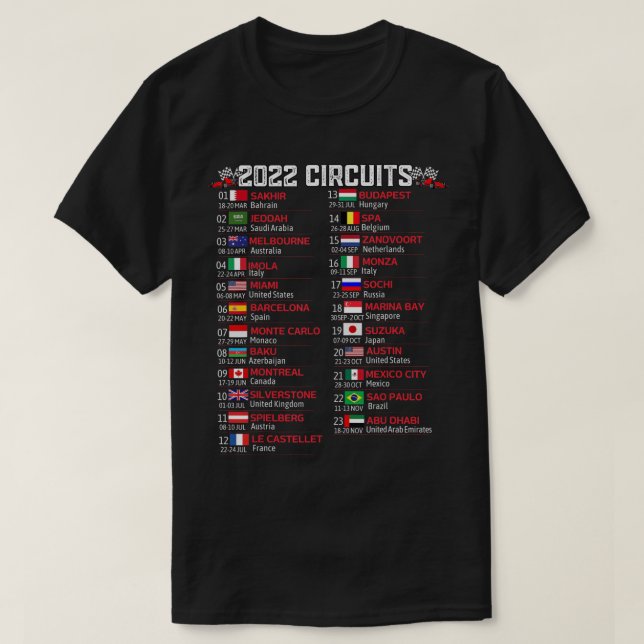 T-shirt Fan de Formula Racing Open de Wheel Car 2022 (Design devant)