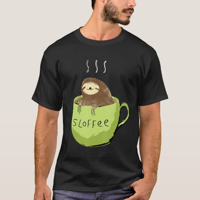 T-shirt Fanatique De Café Sloffee Dans Une Mug (Devant)