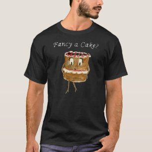 T-shirt Fancy a Cake Funny Chocolate Cake Quirky Cartoon