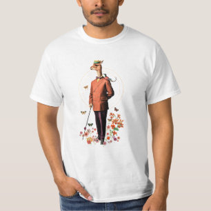 T-SHIRT FANCY LAMA ANIMAL DANS LES FLEURS ET LES BOUTEILLE