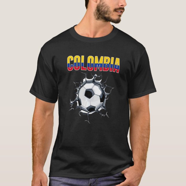 T-shirt Fans De Football Colombie - Football Colombien En  (Devant)