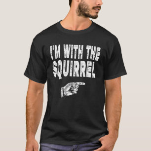 T-shirt Fans de l'écureuil vintage Je suis avec l'écureu