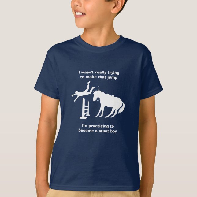 T-shirt Fantaisie Cheval Jumping Stunt Garçon En Formation (Devant)