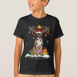 T-shirt Fantaisie Chien de Noël Reindeer Lumière de Noël