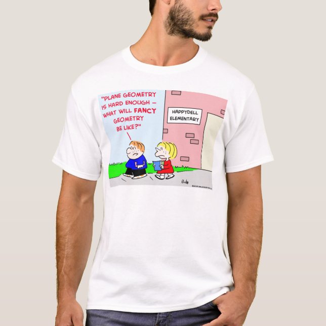 T-shirt fantaisie de géométrie plane d'école (Devant)