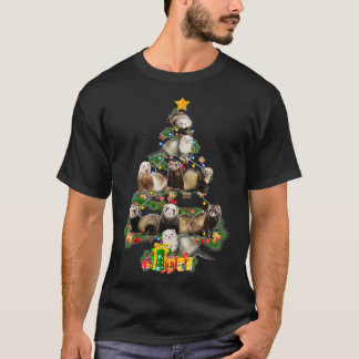 T-shirt Fantaisie Ferrets Joyeux Arbre de Noël