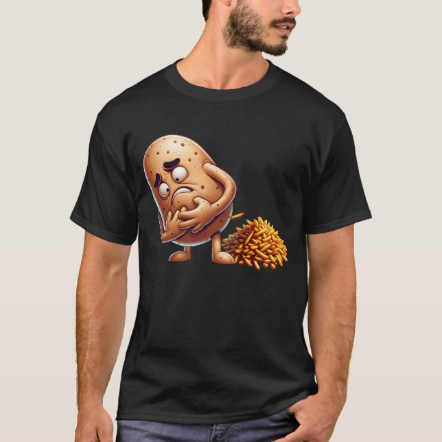 T-shirt Fantaisie Française Fries Designs Pour Hommes Femm (Devant)