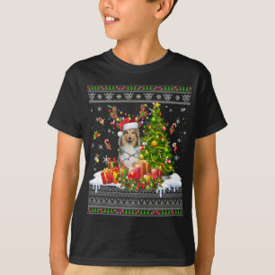 T-shirt Fantaisie lumières de Noël Shelter Chien Drôle Noë