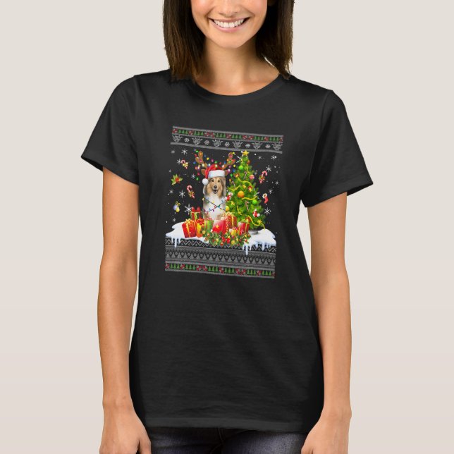 T-shirt Fantaisie lumières de Noël Shelter Chien Drôle Noë (Devant)