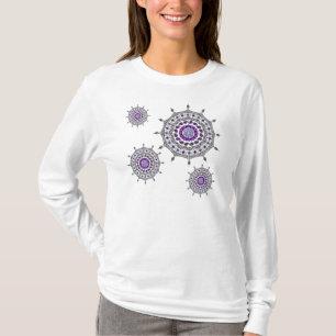 T-shirt Fantaisie Mehndi Argentée Chemise Claire pour Femm