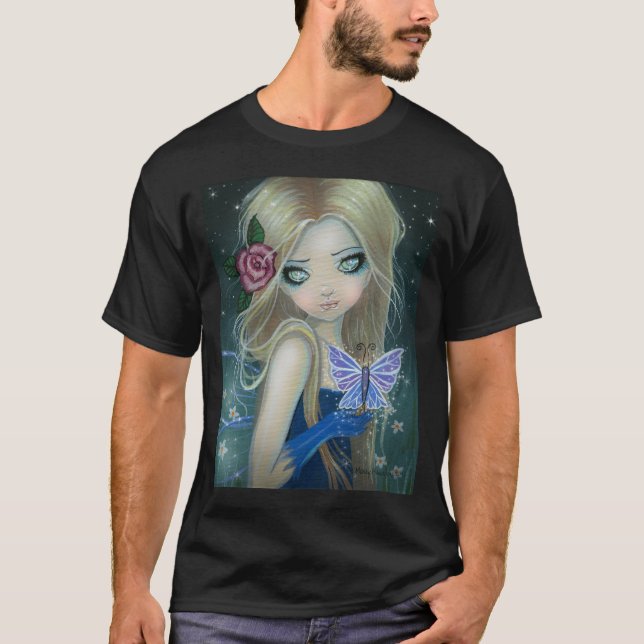 T-shirt fantaisie papillon pervenche fée (Devant)