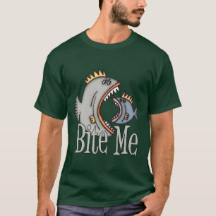 T-shirt Fantaisie Pêche Chemise Pêche Humour Pêche Bite Me