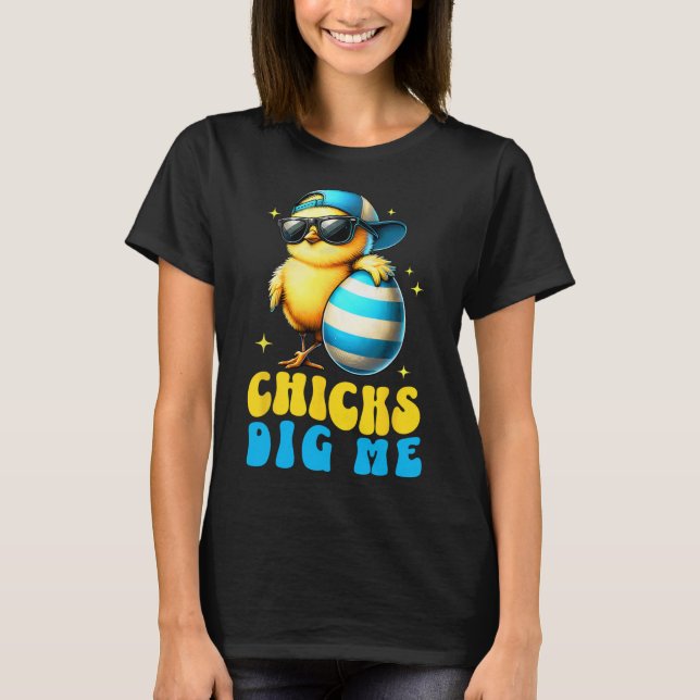 T-shirt Fantaisie Poussins Me Creuser Pour Hommes Garçons  (Devant)