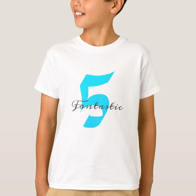 T-shirt Fantastic Cinq garçons 5e anniversaire Turquoise B (Devant)