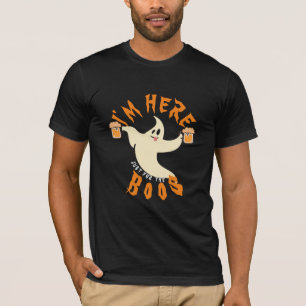 T-shirt Fantastique chemise d'Halloween : 'Ici pour Booze'