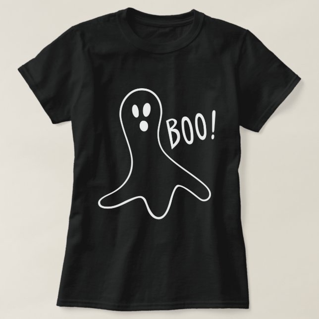 T-shirt Fantastique Fantôme Halloween partie Noir Blanc (Design devant)