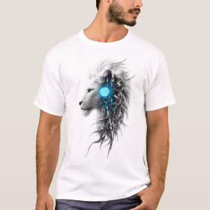 T-Shirt Fantastique Lion Blanc Mystique Esprit B