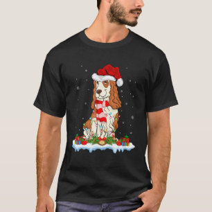 T-shirt Fantastique lumière Noël chapeau neige Cocker espa
