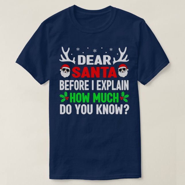 T-shirt Fantastiques Chemises de Noël Enfants Adultes Cher (Design devant)