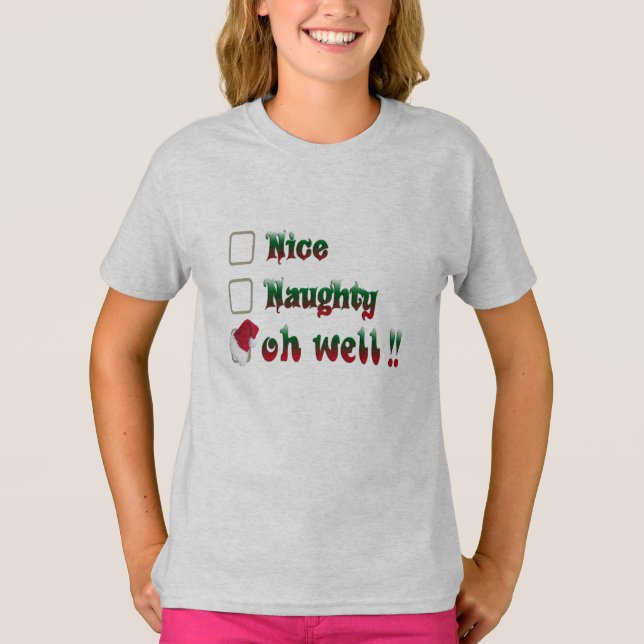 T-shirt Fantastiques chemises de Noël pour enfants, Naught (Devant)