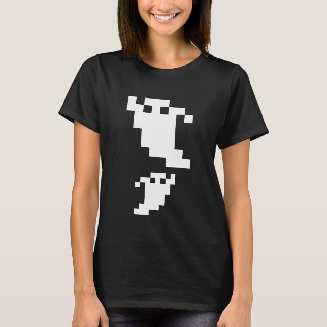 T-shirt Fantôme à 8 bits pour pixels (Devant)