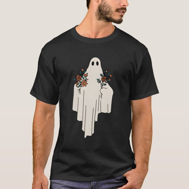 T-shirt Fantôme Avec Boquets Fleurs (Devant)