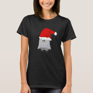 T-shirt Fantôme avec un chapeau de Père Noël Fun Spooky Cl