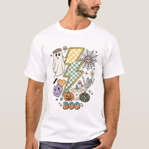 T-shirt Fantôme Boo Éclair Squelette Main Citrouilles