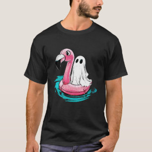 T-shirt Fantôme Boo Sur Flamingo Flotteur Drôle Halloween 