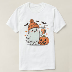 T-shirt Fantôme, chauves-souris, Citrouille Et Boire, Joli