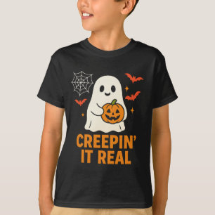 T-shirt Fantôme « Creepin’ It Real » avec un citrouille po