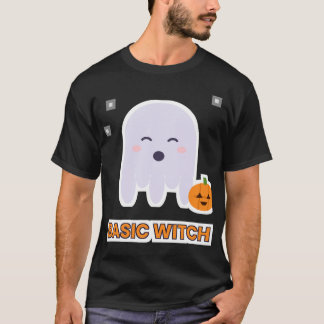 T-shirt Fantôme de Halloween de Sorcière de Base