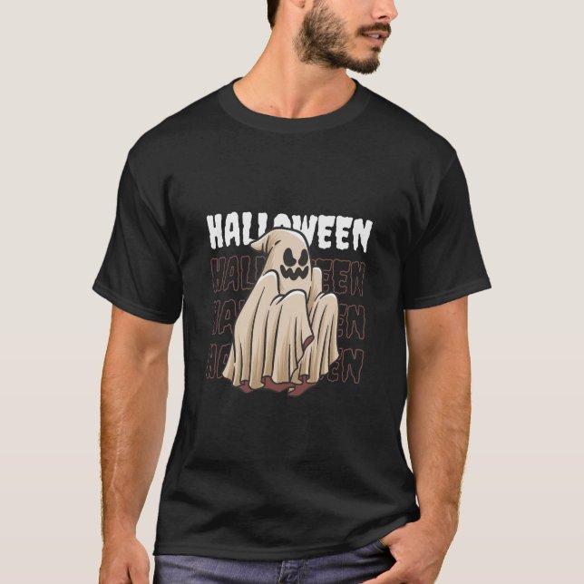 T-shirt fantôme d'Halloween effrayant (Devant)