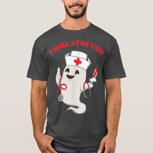 T-shirt Fantôme d'infirmière, je vais vous poignarder  Cad