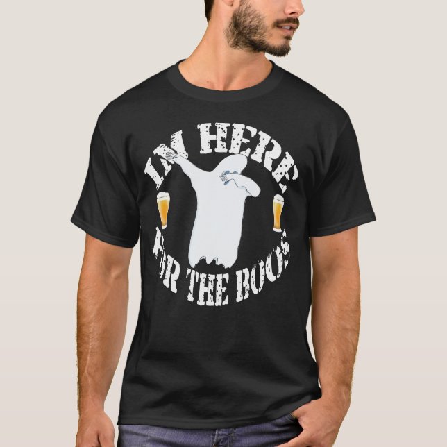 T-shirt Fantôme drôle de Halloween je suis juste ici pour (Devant)