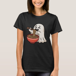 T-shirt Fantôme drôle mangeant des nouilles Ramen Hallowee