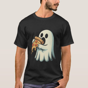 T-shirt Fantôme drôle mangeant une tranche de pizza Spooky