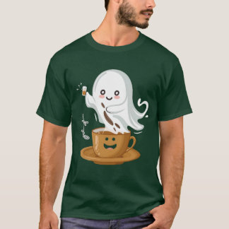 T-Shirt Fantôme du Café – Esprit Café Mignon Kawai