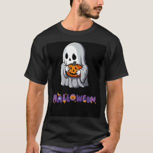 T-shirt Fantôme éffrayant et Citrouille Halloween délice
