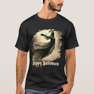 T-shirt Fantôme Féminin Noir dans un Paysage Infernale - H