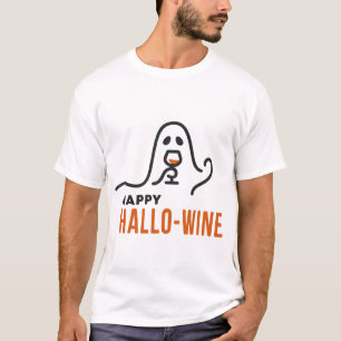 T-shirt Fantôme Hallo-Wine Amateur de Vin d'Halloween