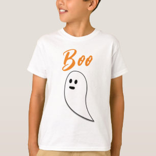 T-shirt Fantôme Halloween noir blanc orange boo