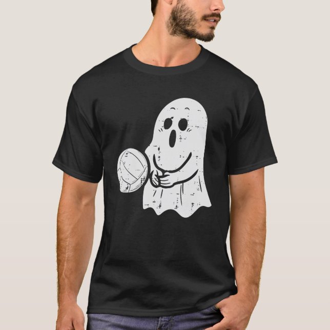 T-shirt Fantôme Jouer Volleyball Drôle Costume Halloween (Devant)