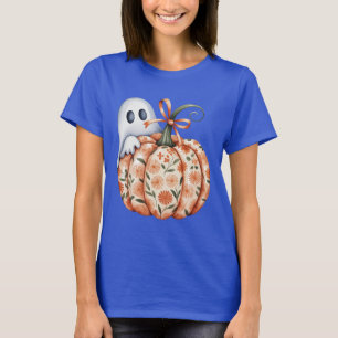 T-shirt Fantôme lunaire et Citrouille floral Peek Hallowee