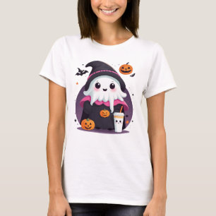 T-shirt fantôme mignon et drôle halloween chocolat